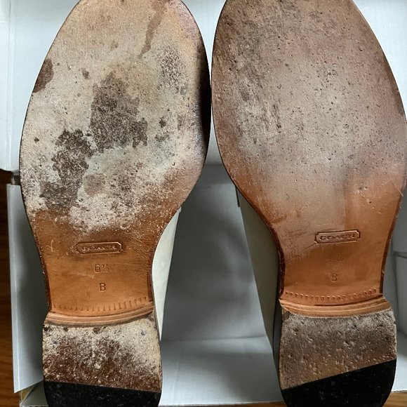 Vintage Coach bone 6.5 B Whitney leather nubuck loafters, Italy - Picture 3 of 7